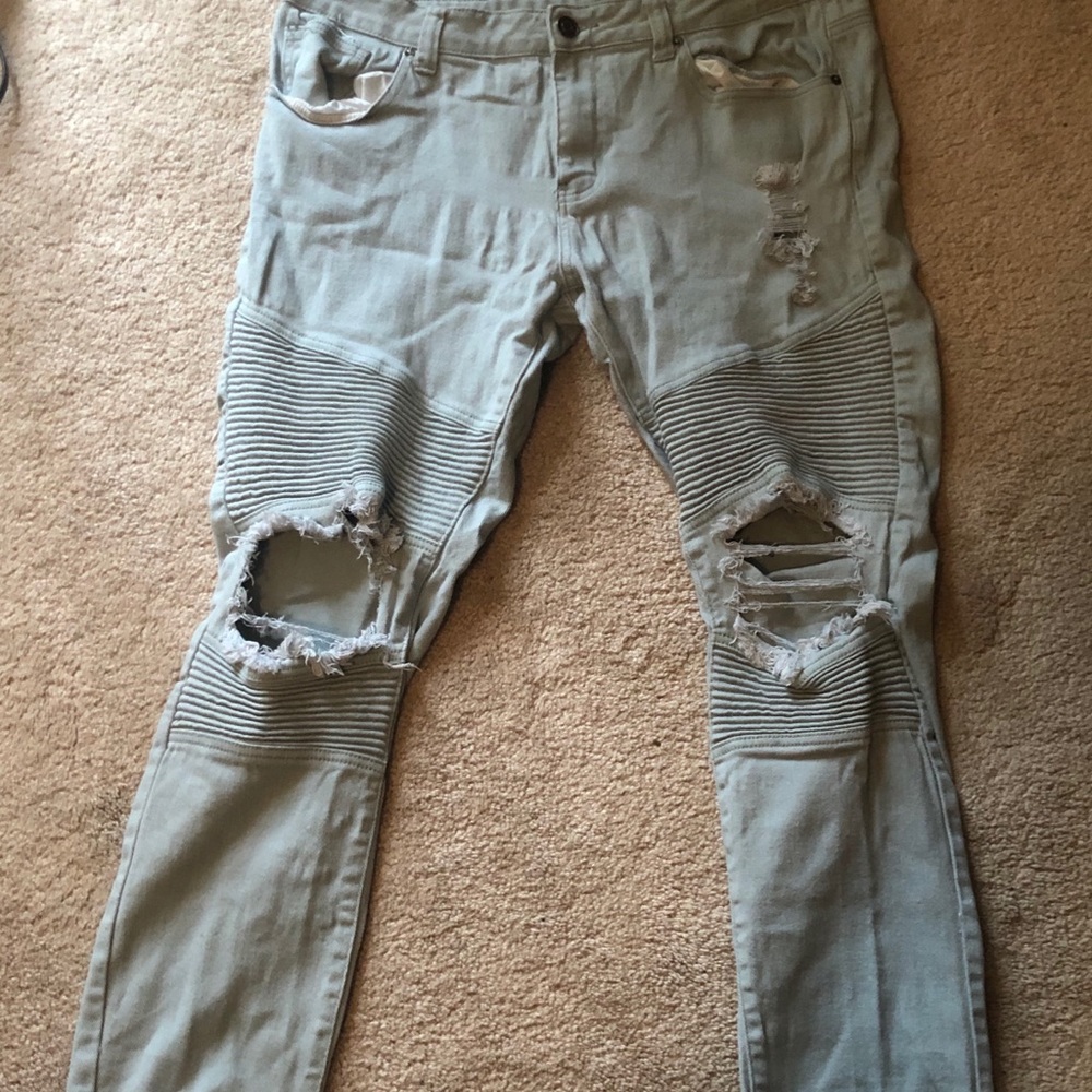 Light wash blue jeans
